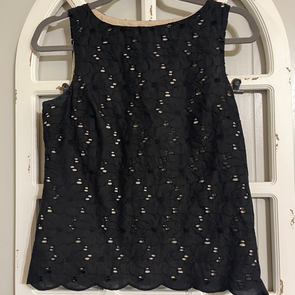 Laundry Shelli Segal Black Eyelet Top 4